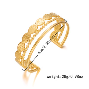 Chống-xỉn không gây dị ứng thép không gỉ vàng Stackable đại dương Sao biển/Seashell tim hoa quyến rũ Cuff Bangle Vòng đeo tay - Product Image 5