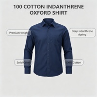 Chemise Oxford pour homme 100 % coton, col pointu, teinture indanthren profonde, personnalisable avec logo, idéale pour les soirées professionnelles