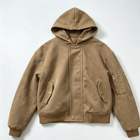 Blouson Bomber en Toile Personnalisé pour Homme Grande Taille, à Capuche, avec Poche sur le Bras, Doublure Matelassée Côtelée, Hiver, Décontracté, Vente en Gros, Vêtements d'Extérieur, Streetwear, OEM