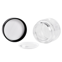 Ventes chaudes 15/30/50ml Pot en verre rond sérigraphié avec couvercle noir pour crème pour les yeux, gouttes pour les yeux et crème pour le visage