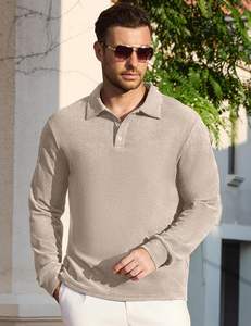 <span class=keywords><strong>Polo</strong></span> a maniche lunghe da uomo classica camicia da Golf Casual con colletto termico Pullover top da lavoro - Product Image 2
