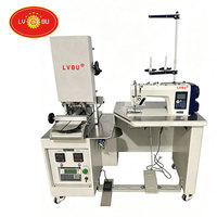 Máquina de coser industrial automática para procesamiento de lenguas de gorra tipo pato, lenguas de gorra de béisbol, placas de goma y envolturas de tela