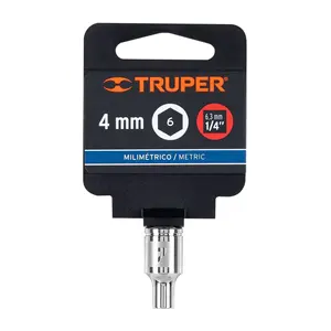 BOX 6 Douille 4 mm, 6 points, entraînement 1/4 po, TRUPER - Product Image 3