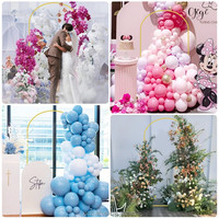 Support d'arche métallique avec base, cadre semi-circulaire pour ballons, idéal pour la décoration de mariages, de mariées, d'anniversaires en intérieur et en extérieur