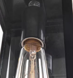 Zeal Lighting Lámpara de pared exterior decoración aluminio negro y vidrio E26 lámpara de pared impermeable - Product Image 6