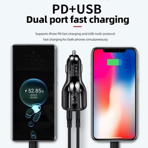 อะแดปเตอร์ชาร์จในรถยนต์ Quick Charge 3.0 ช่องเสียบคู่ USB Type C PD สำหรับอุปกรณ์พกพา - Product Image 4