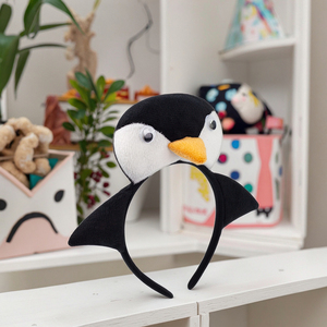 Halloween dierenhoofddeksels kinderprestatie rekwisieten doek materiaal handgemaakt kleine pinguïn vogel papegaai uil zwaluw hoofdband - Product Image 4