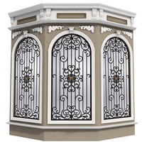 Ventana Francesa Moderna Antirrobo de Hierro Forjado, Diseño Horizontal con Opción de Colgar en Acero Inoxidable para Villa, Superventas