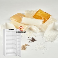 Colle thermofusible de haute qualité PSA PUR EVA Polyoléfine pour l'isolation thermique des réfrigérateurs, la mousse PU et la lamination de feuilles.