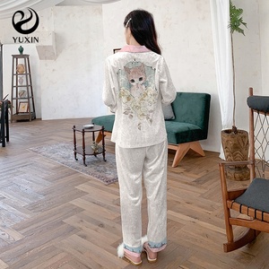 <span class=keywords><strong>Pigiama</strong></span> autunnale da donna <span class=keywords><strong>con</strong></span> <span class=keywords><strong>stampa</strong></span> digitale abito lungo <span class=keywords><strong>con</strong></span> Design ampio per la casa - Product Image 2