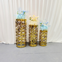 Ensemble de 3 pièces de table à gâteau en acier inoxydable à base circulaire, idéal pour les mariages, événements et fêtes – Vente chaude