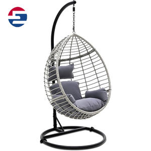 Muebles de Exterior de Diseño Moderno, Silla Colgante de Mimbre en Forma de Huevo para Jardín, Parque, Balcón, <span class=keywords><strong>Terraza</strong></span>, <span class=keywords><strong>Asiento</strong></span> Individual - Product Image 1