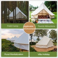 Tente pyramidale de luxe imperméable pour hôtel et camping, équipement de glamping, tente cloche en toile avec tapis, grande taille 3m, 4m, 7m, 4 saisons - Offre Spéciale
