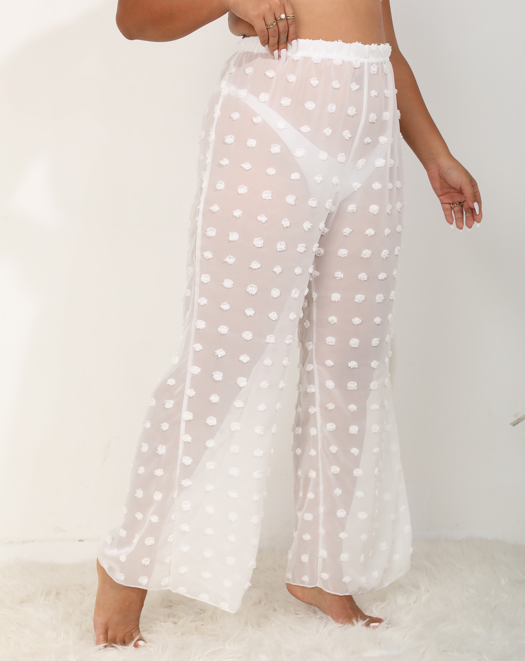 Bathing Suit Plus Size See Through Pants Sheer Swim Coverups Plus