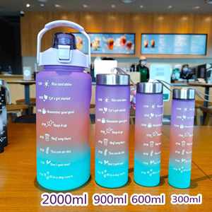 Juego de 4 Tazas Deportivas de Acero Inoxidable Ecológicas, Color Degradado, Portátiles, con Asa y Pajita, para Gimnasio, Fitness, Camping, Motivacionales - Product Image 5