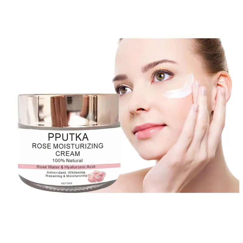 Private Label Organic Face Skin Care Set crema all'acqua di Rose crema viso antirughe nutriente sbiancante crema all'acqua di Rose