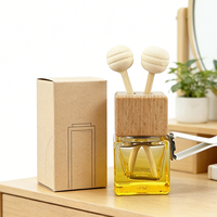 Bouteille carrée de 8 ml pour diffuseur de parfum suspendu pour voiture, flacon vide en verre pour diffuseur de voiture