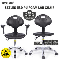 Tabouret de laboratoire antistatique industriel pivotant, chaise ESD sécurisée pour l'assemblage de semi-conducteurs et de circuits imprimés