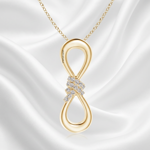 Pendentif Infinity en diamant de laboratoire, or 10K 14K 18K, argent 925 935, pour femme, cadeau de mariage, moderne, minimaliste, raffiné - Product Image 2