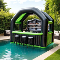 Fabricant chinois de grande piscine gonflable en PVC, bar flottant avec arche et toit, capacité de 500 kg pour 10 passagers, garantie 3 ans