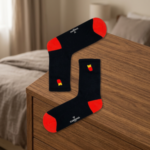 Embroidered Potato Patterned Torn Unisex Weaving Fabric Very Colorful Homewear TR Made Non-Sustainable Type 1 <b>Wash</b> Sports Socks - Product Image 2