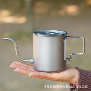 Tetera de Titanio Puro con Tapa, Taza de Café y Té para Camping, Portátil, de Una Sola Capa, Juego de Tazas de Titanio para Exteriores - Product Image 2