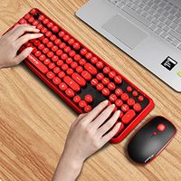OEM ODM Wireless Keyboard and Mouse Combo 104 Keys FullSized 24 GHz Round Keycap Colorful Keyboard Set USB Receiver Plug and Pla