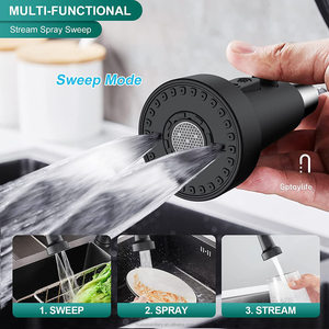 Robinet de cuisine monocommande noir avec douchette extractible à ressort - Product Image 3