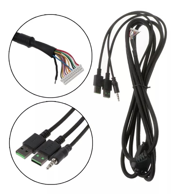 Durable Nylon Braided Line USB Mechanical Keyboard Cable Replacement Wire for Razer BlackWidow Chroma V2 Mechanical Keyboard