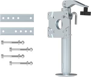 Cric <span class=keywords><strong>de</strong></span> <span class=keywords><strong>remorque</strong></span> pivotant à fixation par boulon TOWKING, 1000 lb, à levage vertical <span class=keywords><strong>de</strong></span> 10 pouces, avec <span class=keywords><strong>plaque</strong></span> <span class=keywords><strong>de</strong></span> pied, à commande par rotation supérieure - Product Image 3