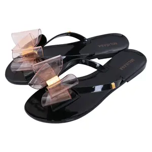 2024 Hot Pvc Black Flat Slippers Ladies Jelly Shoes Women's Sandals Slipper Women Summer Sandales Femme