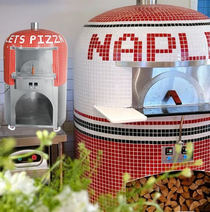 Grand four à pizza extérieur en argile brûlant en brique au feu de bois napolitain italien commercial à gaz et en bois pour les restaurants de boulangerie - Product Image 3