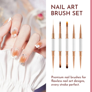 Ensemble de pinceaux de luxe pour nail art avec manche métallique, poils en nylon doux, personnalisable, outil de peinture multifonctionnel pour salon de manucure - Product Image 6