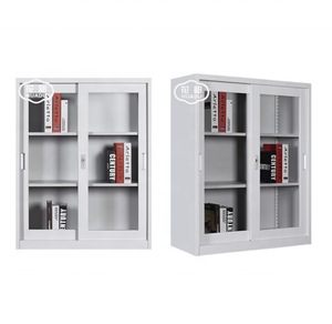 Artículos de oficina fabricante herramienta pequeños gabinetes de metal piezas doble de acero de la puerta de vidrio mini gabine - Product Image 1