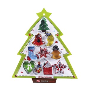 Ensemble de Noël en acier inoxydable 430 de qualité alimentaire coupe-fruits en forme de coeur et d'arbre outils de cuisson pour la coupe de biscuits - Product Image 1
