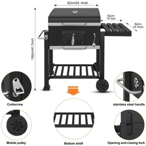 CHRT Campingzubehör Parrilla Outdoor Hochleistungs-kompakter Holzkohle-Grill Grill Kochstation Koreanischer BBQ-Grill