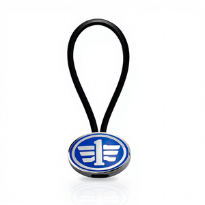 Porte-clés en métal émaillé bleu avec <span class=keywords><strong>logo</strong></span> <span class=keywords><strong>de</strong></span> <span class=keywords><strong>voiture</strong></span> Wing, sangle en plastique, impression UV, plaqué argent - Product Image 1