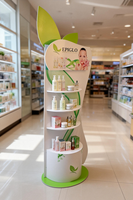 Papier personnalisé Parfum Soins de la peau Vernis à ongles Maquillage Rouge à lèvres Cils Fsdu Pop Carton ondulé Présentoir de cosmétiques