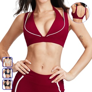 <span class=keywords><strong>Soutien</strong></span>-<span class=keywords><strong>gorge</strong></span> de <span class=keywords><strong>sport</strong></span> double couche pour femme, doux comme du beurre, écologique, avec coussinets amovibles, blocs de couleur, respirant, dos nu, pour la course à pied - Product Image 3