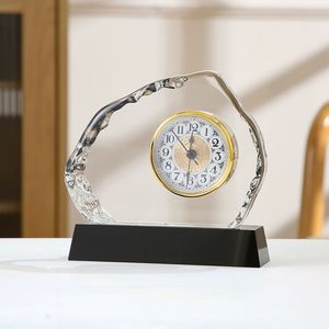 Настольные часы из хрусталя с УФ-печатью и гравировкой HBL – корпоративные подарки, декор для офиса, сувениры, украшение для рабочего стола - Product Image 4