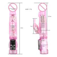Dildo Rabbit Vibrator Masturbator G-Punkt 12 Geschwindigkeiten Vibration Dual-Motor Massagegerät Klitoris Rotationsstimulator Weibliches Sexspielzeug