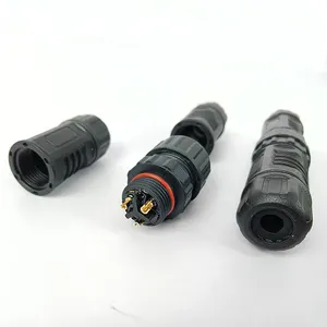 Conector impermeable Circular M16, Cable IP68 para exteriores, luz de calle, enchufe de aviación, 2P, 4P, montaje de junta impermeable, cable sin tornillo