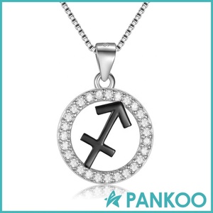 925 personalizzato in argento sterling micro pavè zircone leo e taurus ciondolo dodici costellazioni collana gioielli da donna - Product Image 3