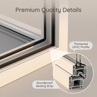 Ventana Abatible de PVC Personalizada para el Mercado Australiano, Material UPVC, con Rejillas, para Viviendas