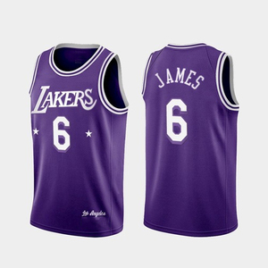 Camisetas de baloncesto de la edición de la ciudad, uniforme personalizado del equipo <span class=keywords><strong>Tune</strong></span>, James, color púrpura, precio barato de fábrica, venta al por mayor - Product Image 2