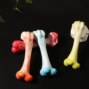 Excelente Material de TPR sostenible para mascotas, dos colores, sólidos, huesos grandes, juguetes interactivos para masticar y dentición para perros - Product Image 2