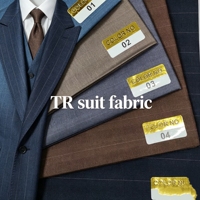 Tissu de costume en twill uni extensible de haute qualité pour hommes et garçons, en polyester et viscose TR, vente en gros