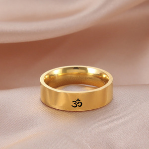 Anelli Trendy OM per Yoga e Meditazione Hindu, Anelli in Acciaio Inox <span class=keywords><strong>AUM</strong></span>, Amuleto Spirituale Buddista, Gioielli Regalo per Donne e Uomini - Product Image 6