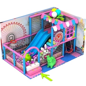 Equipo de patio interior para niños Pequeño <span class=keywords><strong>Castillo</strong></span> de plástico de madera con tobogán de software y diseño de <span class=keywords><strong>Castillo</strong></span> travieso de PISCINA DE BOLAS oceánicas - Product Image 5