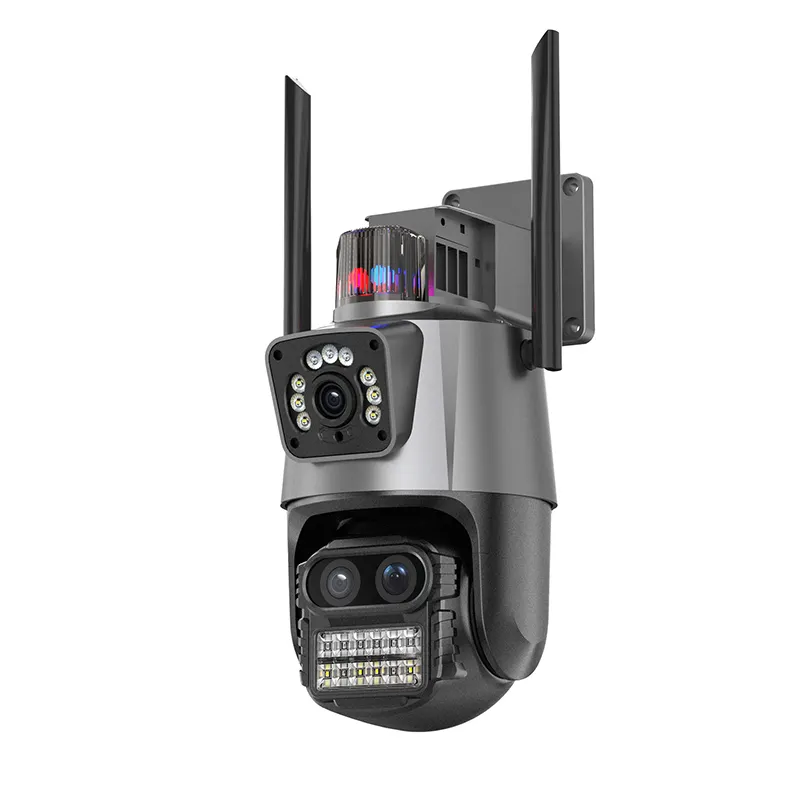 ICsee APP 8X Zoom hybride 6MP Surveillance extérieure Cctv WIFI caméra de sécurité Audio Ptz caméra réseau à trois objectifs